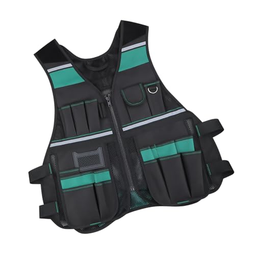 Gilet à outils d'électricien haute visibilité multipoches pour charpentier