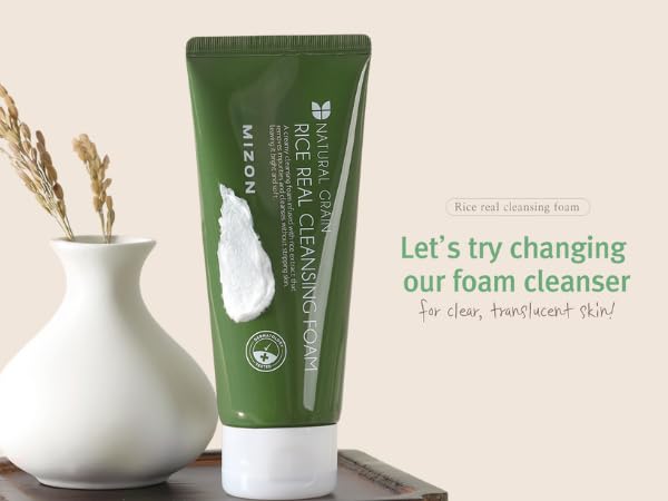MIZON Rice Real Cleansing Foam Remove Dead Skin Hydrating Soothing Moisturizing Tone Correction Korean Skincare (150ml 5.07 fl oz) - Image 3