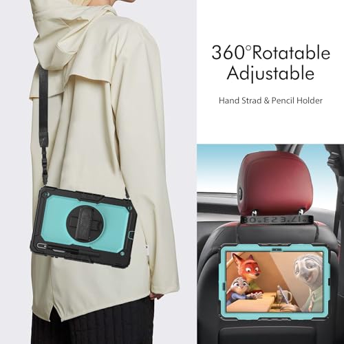 Housse rotative Samsung Galaxy Tab S7 FE bleue avec support de table