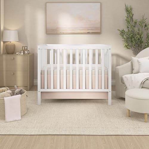 Image of Dream On Me Edgewood 4-in-1 Convertible Mini Crib in White