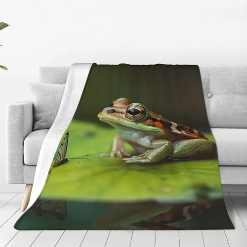 Couverture flanelle microfibre légère et pelucheuse motif grenouille - 2