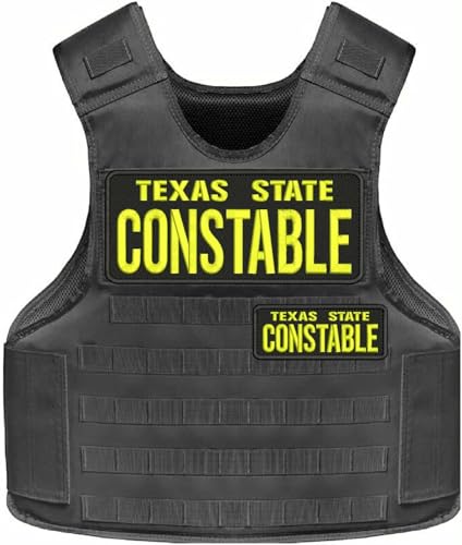 Special Patches for Velcro Patches for Uniform for Texas State Constable Embroidery Patches 4x10 and 2x5 Hook on Back YEIIOW Model-Q-X988-2306