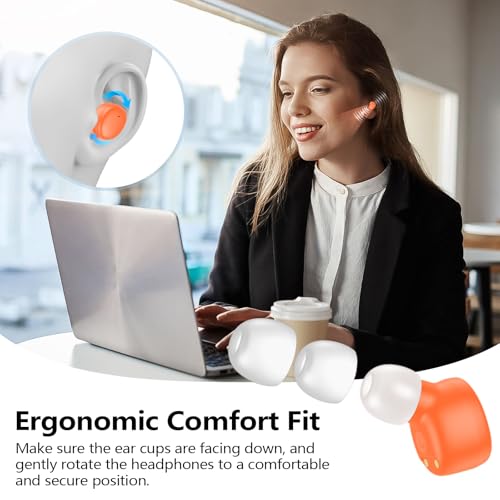 Image of kurdene Wireless Earbuds Bluetooth 5.3 Light Weight in Ear Headphones | Premium Sound Bass Ear buds with Charging Case,Touch Control,Built in Mics Headset,Clear Calls for Sports Workout Orange