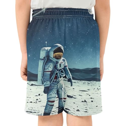 Youth Boys Summer Shorts Astronaut Moon Space Summer Athletic Shorts Cool Shorts Pants Kids 7-83