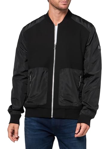 KARL LAGERFELD Men's Zip Front Pocket Arm Logo Jacket