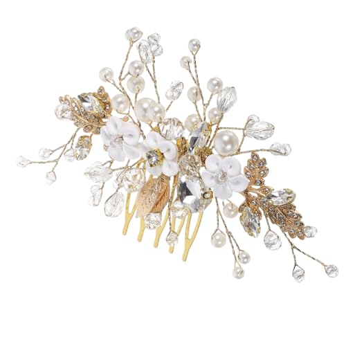 SHERCHPRY 新郎新婦用 手作りシミュレーテッドフラワーヘアコーム 結婚式用