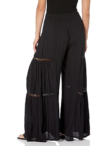 Angie Women's Wide Leg Pants with Lace Inserts2