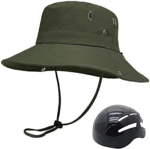 Bucket Hat Bicycle Helmet Neutral Fashionable Breathable Sun Protection Head Protection Fisherman Hat (Green)
