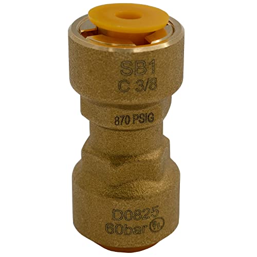Image of Supplying Demand SB1 3 /8 Inch Quick Connect HVAC Brass Coupler Fitting