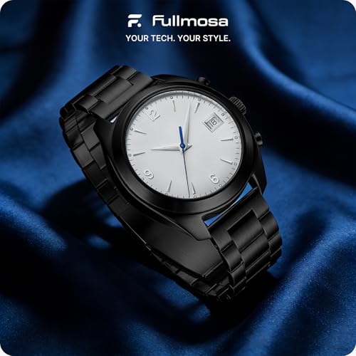 Image of Fullmosa 16mm Stainless Steel Watch Band, Quick Release Metal Replacement Strap with Removable Links, Includes Spring Bars & Link Removal Tool for Men Women (Black)