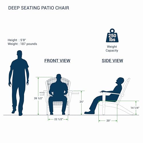 Cambridge Casual 240340-TW-XX-XX-KB Auburn Padded Upholstered Outdoor Adirondack Chair thumb #1
