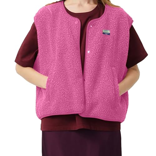 Generisch teddy weste damen pink Fellweste Wollweste Damen Fleece Weste Für Wolle Teddy Cordweste Ärmellose Grün Westen Pink Ärmellos Schwarz Kunstfell Bunte Heißes Rosa M