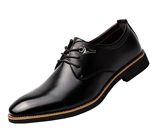 ALSYIQI Men's Fashion Casual Oxford Shoes Business Casual Walk Oxford Dress Sneaker AL269 Black