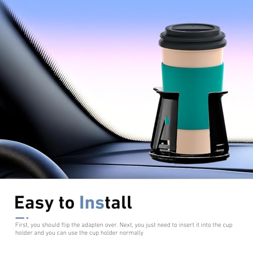 Adaptador de Porta Vasos para Auto 2 PCS Ajustable Negro miniatura 7