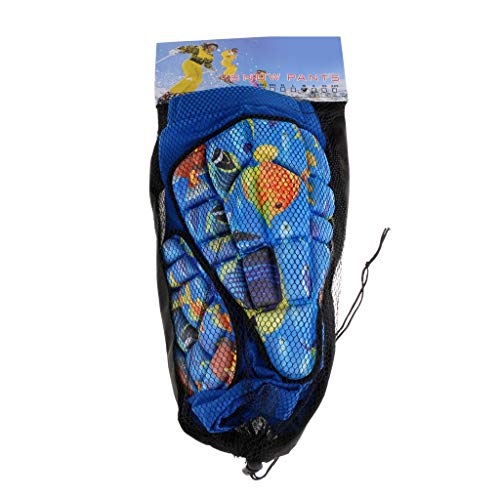 Pantalones cortos acolchados de lujo para niños y niñas, almohadillas de protección 3D para caderas, coxis y glúteos (azul, XS)