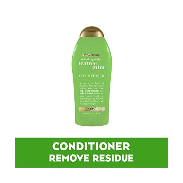 OGX-Extra-Strength-Refreshing-Scalp-Teatree-Mint-Conditioner-Invigorating-Conditioner-with-Tea-Tree-Peppermint-Oil-Witch-Hazel-Paraben-Free-Sulfate-Free-Surfactants-254-Fl-Oz OGX Extra Strength Refreshing Scalp + Teatree Mint Conditioner, Invigorating Conditioner with Tea Tree & Peppermint Oil & Witch Hazel, Paraben-Free, Sulfate-Free Surfactants, 25.4 Fl Oz