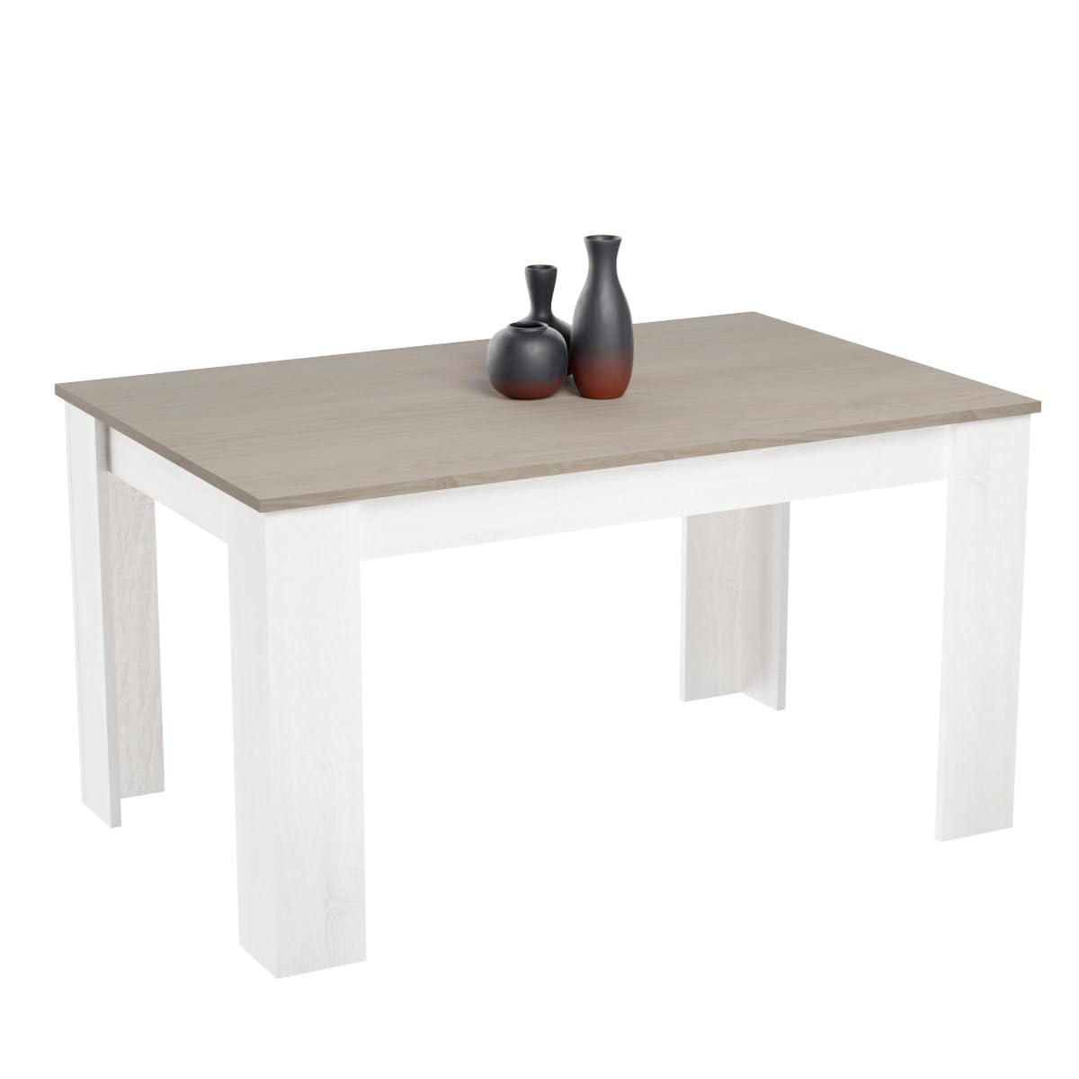 amuéblate online - Mesa de Comedor Extensible, Modelo Austin, Robusta y Funcional, Color Andersen Pino - Gris, Medidas: 138-198 cm (Largo) x 88 cm (Ancho) x 76 cm (Alto)
