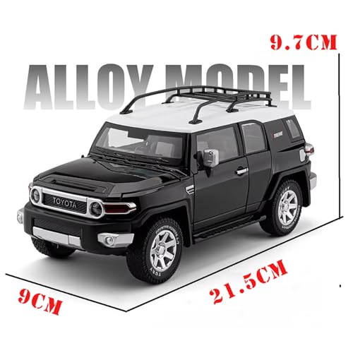 Image of 1:24 Fj Land Cruiser Toy Car Toyota Toy Car Diecast Metal Cars Pull Back Openable Door Light Sound Cars for Kids