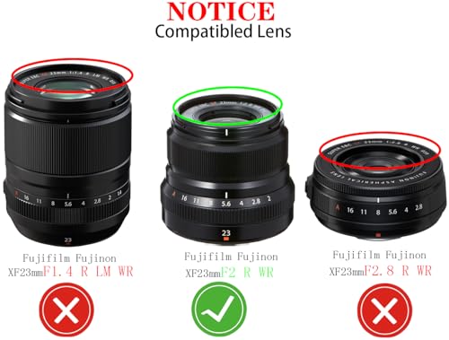 Tapa de lente de 43 mm para Fujifilm XC 35 mm f/2 y XF 35 mm f/2 R WR (no compatible con f/1.4) | Compatible con Fujinon XF 23 mm f/2.0 R WR, HUIPUXIANG [2 unidades] miniatura 3