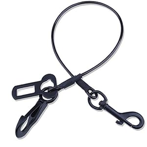 Vivaglory Dog Car Seat Belt Restraint – No-Chew Heavy Duty Car Seatbelt for Pets, Coated Steel Rope to Prevent Chewing…