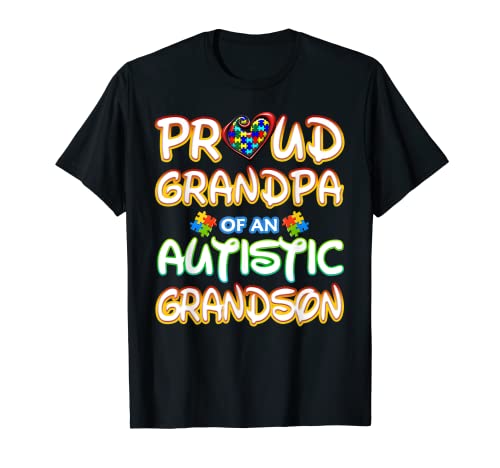 Conciencia del autismo Familia Abuelo orgulloso del nieto autista Camiseta