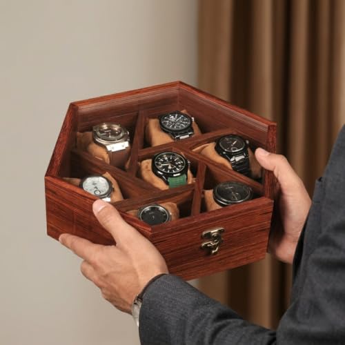 Image of Wooden Watch Box /Case, Handmade Superior Indian Rosewood Watch Display Box Case for Men| Wooden Watch Box for Men. (7 slot -5)