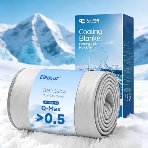 Image of Elegear Double-Sided Arc-Chill 3.0 Cooling Blanket for Hot Sleepers, King | Q-Max>0.5 Cooling Fabric, Absorbs Heat to Keep Body Cool, Lightweight Summer Blankets for Night Sweats & Menopause, 108 inchx90 inch