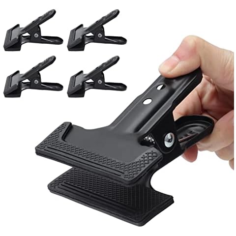Tiiyee 4pcs Wide Mouth Spring Clamps Clips, Heavy Duty Clips Anti Slip Metal Clamps A Clip for Woodworking Photography Backdrops Background Stands Home Improvement Fixture Photo Studio Prop Projects Cover