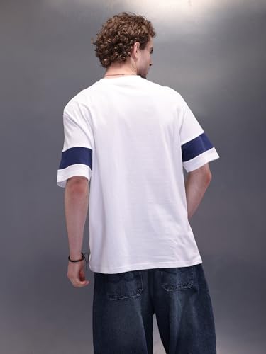 Image of WROGN Men's Cotton T-Shirt | Colorblock with Cut & Sew Panels | Oversized Fit