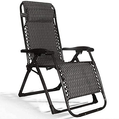 GrecoShop Lettino Sdraio Reclinabile Zero Gravity – Sedia Relax Pieghevole con Poggiapiedi – Struttura Robusta e Comfort Ergonomico – Colore Grigio (cod. 5556)