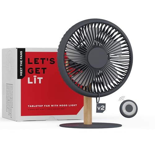 NUUK LIT v2 Cordless & Rechargeable 7 Inch Table Fan with Night L...
