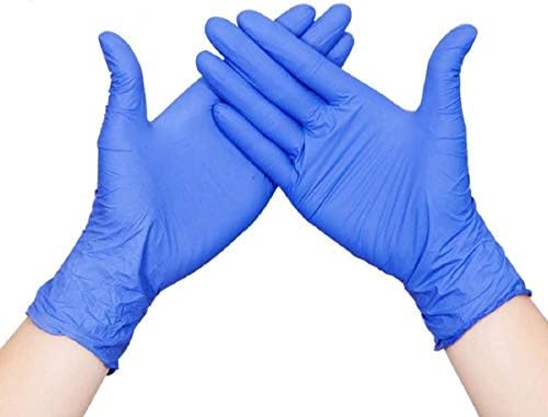 Rareccy 100PCS Disposable Nitrile Gloves Exam Gloves Latex-Free, Powder-Free Glove for Cleaning, Mechanics, Automotive, Industrial, Food Handling or Medical applications, Blue (Small)