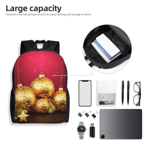 Mochila para mujer y hombre Gold Navidad impermeable miniatura 6