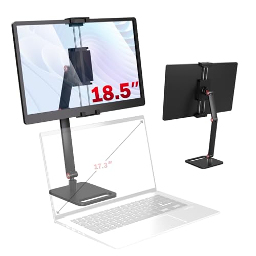 Soporte portátil para monitor de 6 a 18.5 pulgadas, versión universal de escritorio, base de pantalla expandible, abrazadera de escritorio portátil ajustable, soporte largo, soporte para tablet de