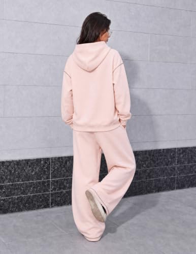 Image of Aelfric Eden Sweatsuits Women 2 Piece Outfit Fall Fleece Tracksuit Matching Oversized Hoodies Baggy Sweatpants Set