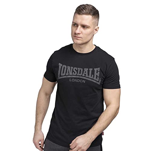 Lonsdale T-Shirt Trägerhemd Logo Kai Maglia a Maniche Lunghe, Negro, XXX-Large (Talla del Fabricante: XXX-Large) para Hombre