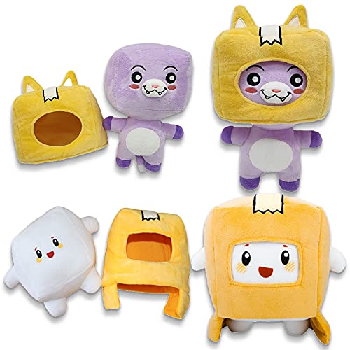 2 pcs Lanky case Plush Foxy and case Plush Toy 7.87/10.6" Removable Foxy Soft Toy Soft Stuffed Rocky Plush for Fans and Kids (Foxy+Boxy)