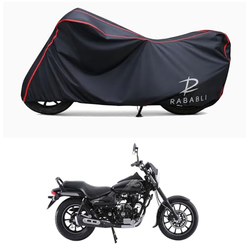 Image of Waterproof Bike Body Cover Compatible for | Bajaj Avenger Street 180 | Taffeta Fabric, Red Piping Design, Bottom Elastic Fit | Dustproof, Sun UV & Rain Protection for All Bikes