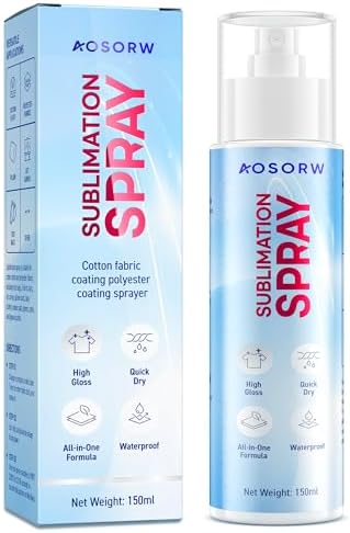 AOSORW Sublimation Spray for Cotton Shirts: Sublimation Coating Supplies for T-Shirts Canvas Polyester (5.07 oz / 150 mL)
