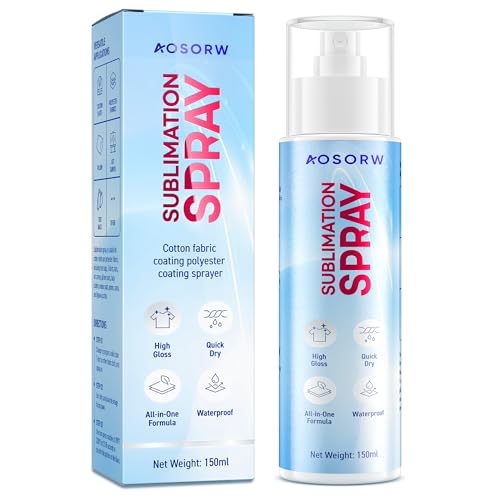 AOSORW Sublimation Spray for Cotton Shirts: Sublimation Coating Supplies for T-Shirts Canvas Polyester (5.07 oz / 150 mL)
