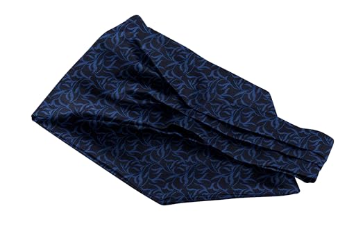 Image of BLACKSMITH Jacquard Microfiber Neckwear Ascot and Matching Pocket Square Set for Men