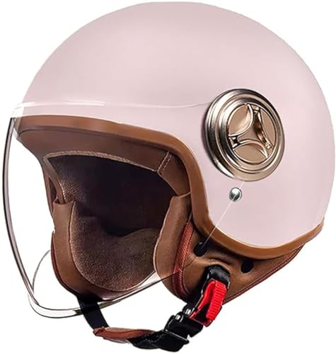 Casco Jet Con Visera Solar Casco De Motocicleta Hombres Mujeres Scooter Casco Ciclomotor Casco Ciclomotor Chopper Casco Motocicleta Medio Casco Abierto Casco Piloto Certificado ECE E,54 61cm