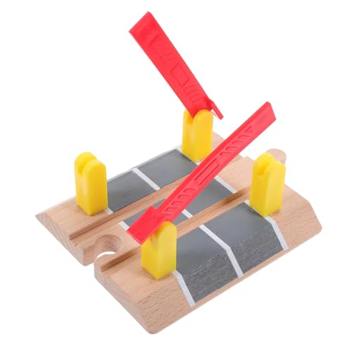 PLAFOPE Accesorio de Barrera para Vías de Tren de Madera Modelo Decorativo y Educativo Juguete Infantil para Trenes Fácil de Instalar y Seguro