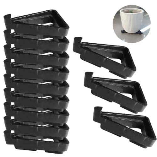 Ruinuonice Pot Feet for Outdoor Planters Invisible Breathable Pot Stands Toes Lifters for Heavy ndoor Outdoor Planters & Gardening Plant Container (Black-12 Pcs)