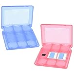 CAMKIX 2x Game Case - Compatible Nintendo 3DS, Fits 44 Games, 4 SD Cards, 4 Micro SD/TF Cards, 4 Stylus Pens - Protective Storage System - Red and Blue