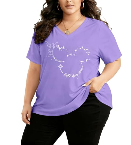 Image of NANYUAYA Plus Size Magic Shirts for Women Castle Kingdom Graphic Magical T Shirt Cute Holiday Princess Tee Vacation Tops