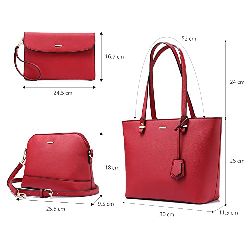Handbags for Women Shoulder Bags Tote Satchel Hobo 3pcs Purse Set - Image 6