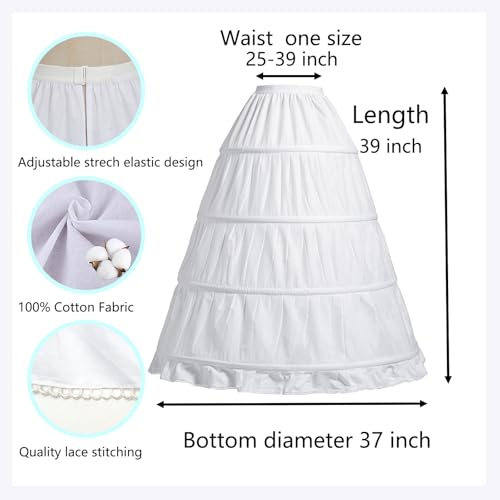 Cotton Hoop Petticoat Skirt For Women Under Dress A-Line Crinoline Bridal Wedding Dress Ball Gown4