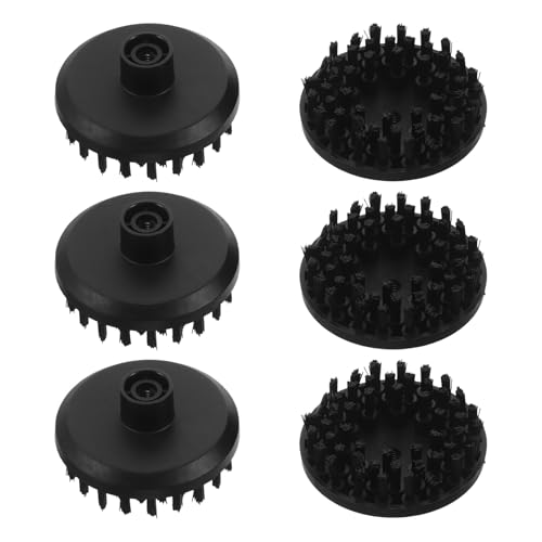 Veemoon 6 Cabezales Aplicables para Limpiador a Vapor Cepillos de 76 CM con 8 Agujeros y Cerdas de 15 MM Accesorios para Limpieza de Superficies Duras en Cocina y Baño Juego de 6