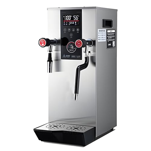 DNEPEI Espumador de Leche automático Comercial de 12 l/3,2 galones, dispensador de Agua eléctrico de encimera de 2500 W, Caldera de Acero Inoxidable para té Boba, Uso en hoteles Silver-220V